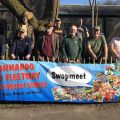 Organisers and guests at Glasgow Swap Meet, outside the event