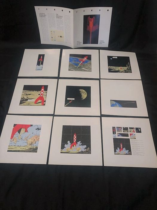 Hergé - Portfolio Emaillerie Belge - On a marché sur la Lune - (1985)