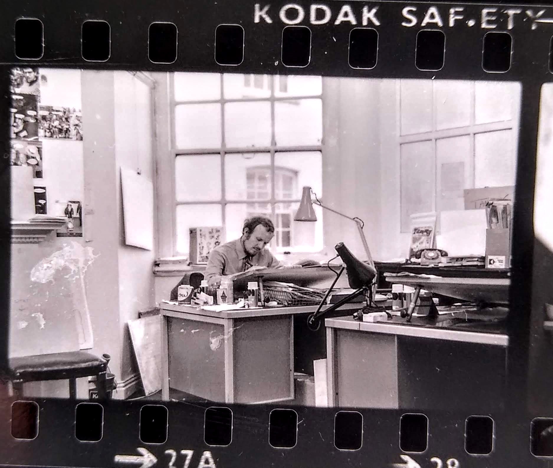 Tammy art editor Peter Downer at his desk, circa 1972. Photo courtesy Wilf Prigmore