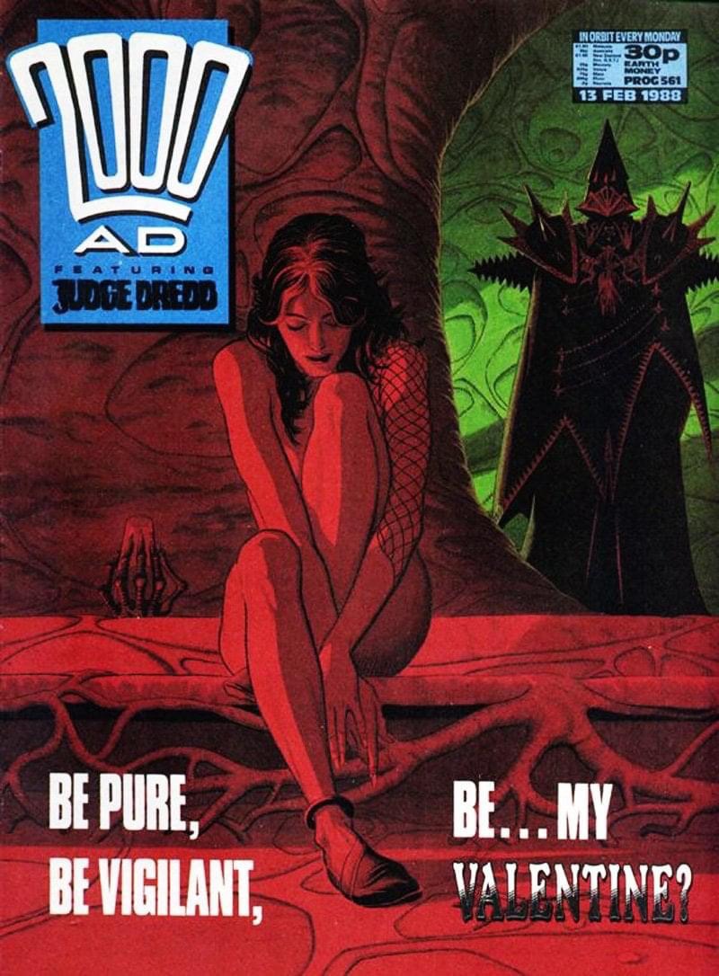 The cover of 2000AD 561 by Garry Leach