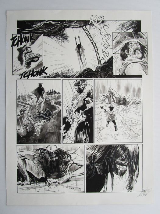 An original page from the series Ulysse 1781 by Eric Hérenguel.