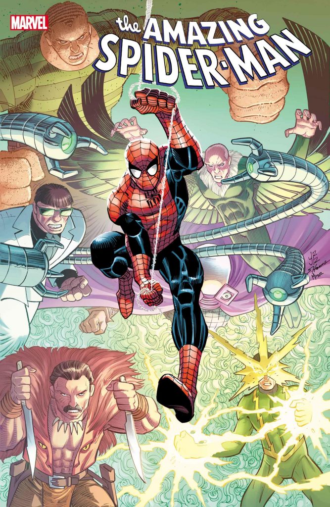 Amazing Spider-Man #900 in in comic shops from 22nd June 2022. Cover by John Romita Jr.