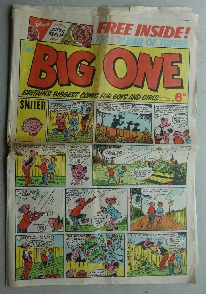 The tabloid-sized "Big One" comic No. 1, cover dated 17th October 1964