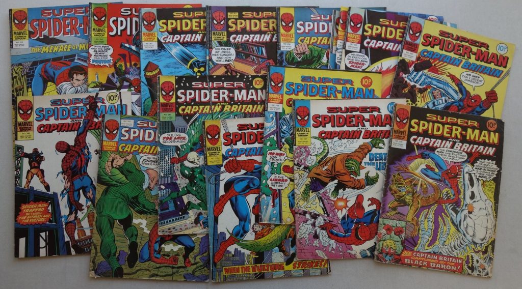 Various issues of Super Spider-Man and Captain Britain, offered in one lot, published in 1977