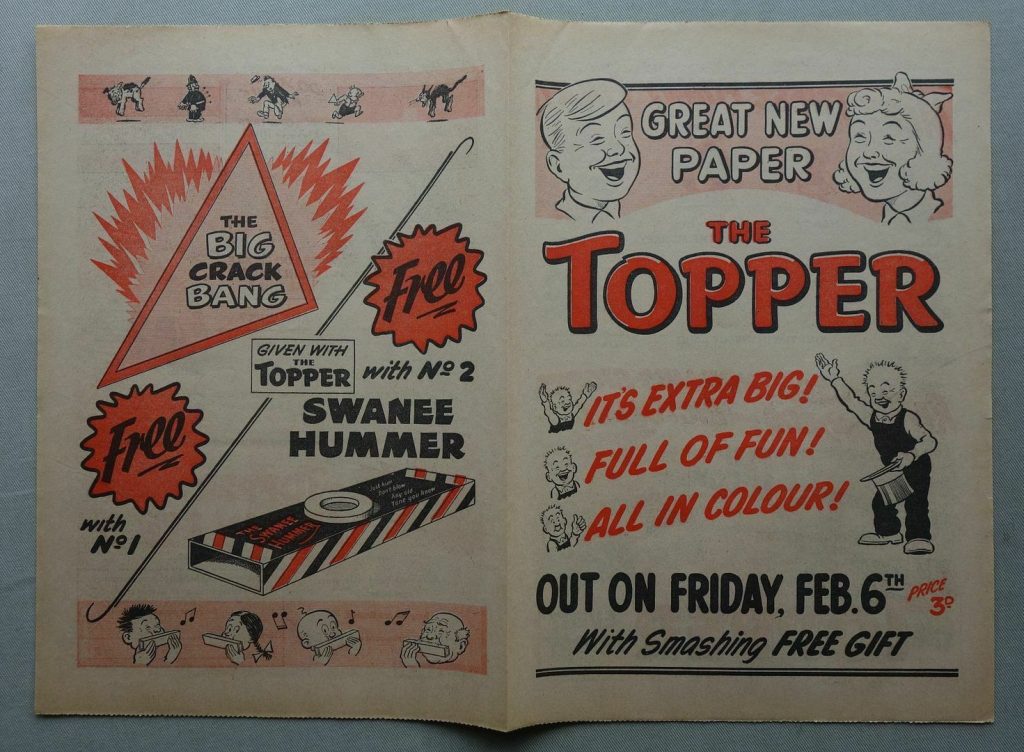 A promotional flyer for the first three issues of Topper (1953)