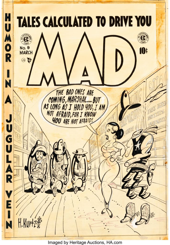 harvey kurtzman mad #9 cover original art (ec, 1954)_heritage_auctions