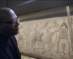 Woodrow Phoenix with the The Bayeux Tapestry, in Art That Made Us. Image: BBC