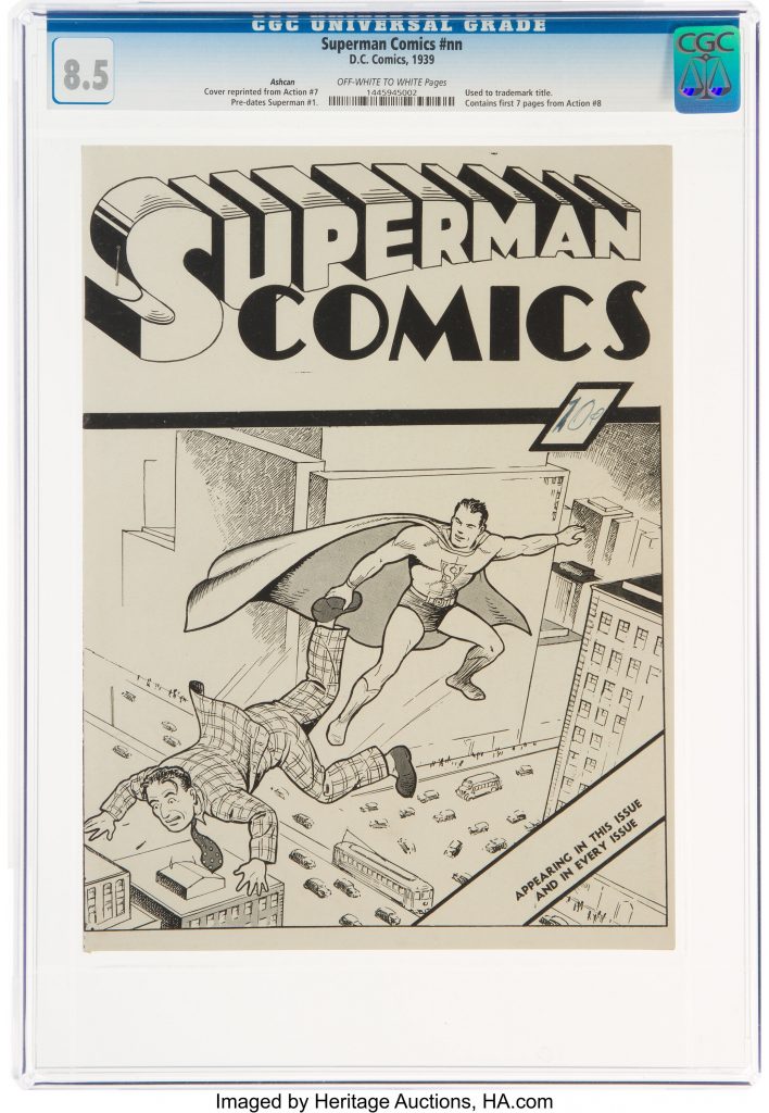 Superman Comics #nn ashcan (dc, 1939) cgc vf+ 8.5_heritage_auctions