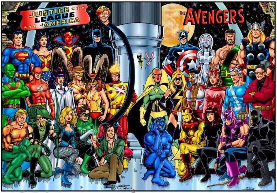 Justice League America versus The Avengers - art by George Pérez
