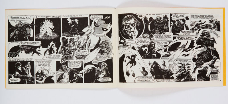ACA Comix No 1: The Death’s-Head Knight (1971) signed and dated by John Byrne to the inside front cover. ACA Comics No 1 was published by The Alberta College of Art in May 1971 where John Byrne was a student. The curator of the college was producing a comics art show and asked JB to design a comics brochure to be given away at the door. At relatively short notice he wrote and illustrated a 20 page sword and sorcery story entitled the Death’s-Head Knight. Around 500 copies of ‘ACA Comix No 1’ were then printed.