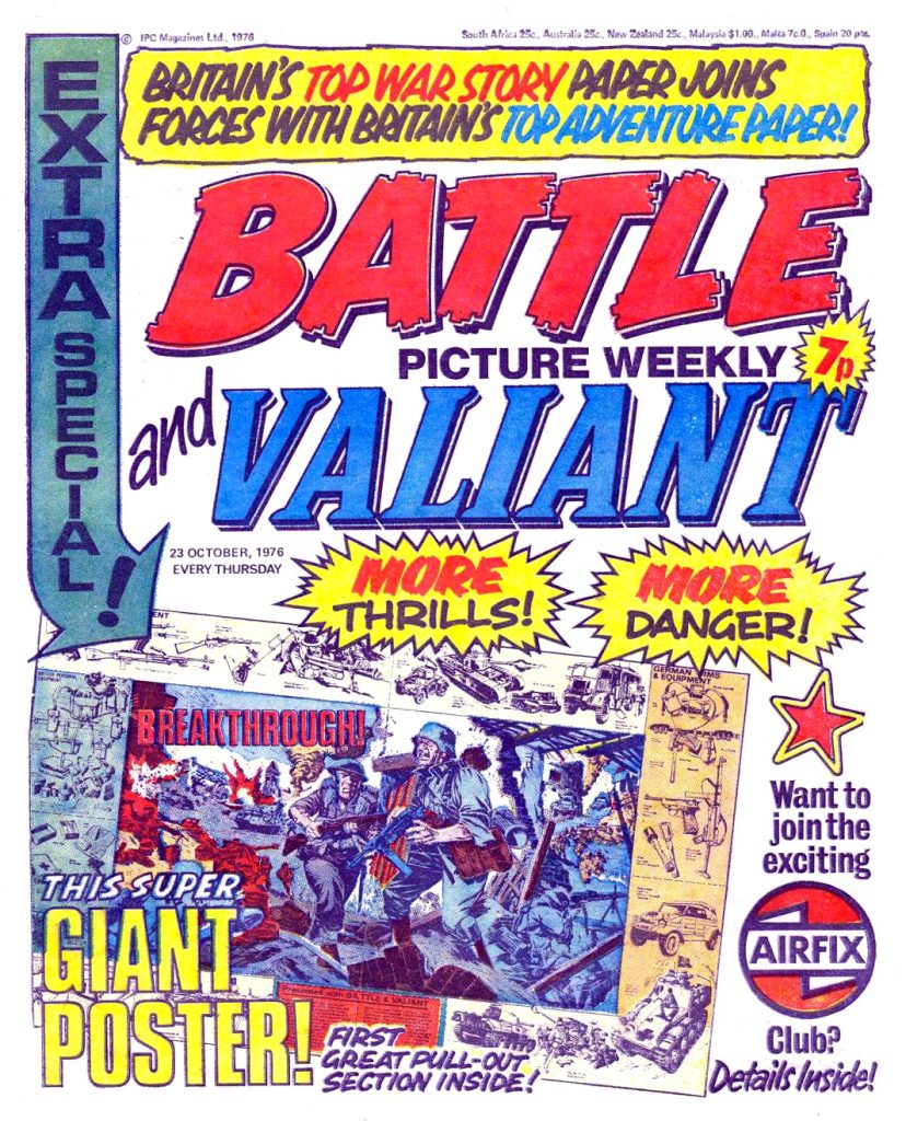 Battle Picture Weekly and Valiant, cover dated 23rd October 1976 - Merger Issue