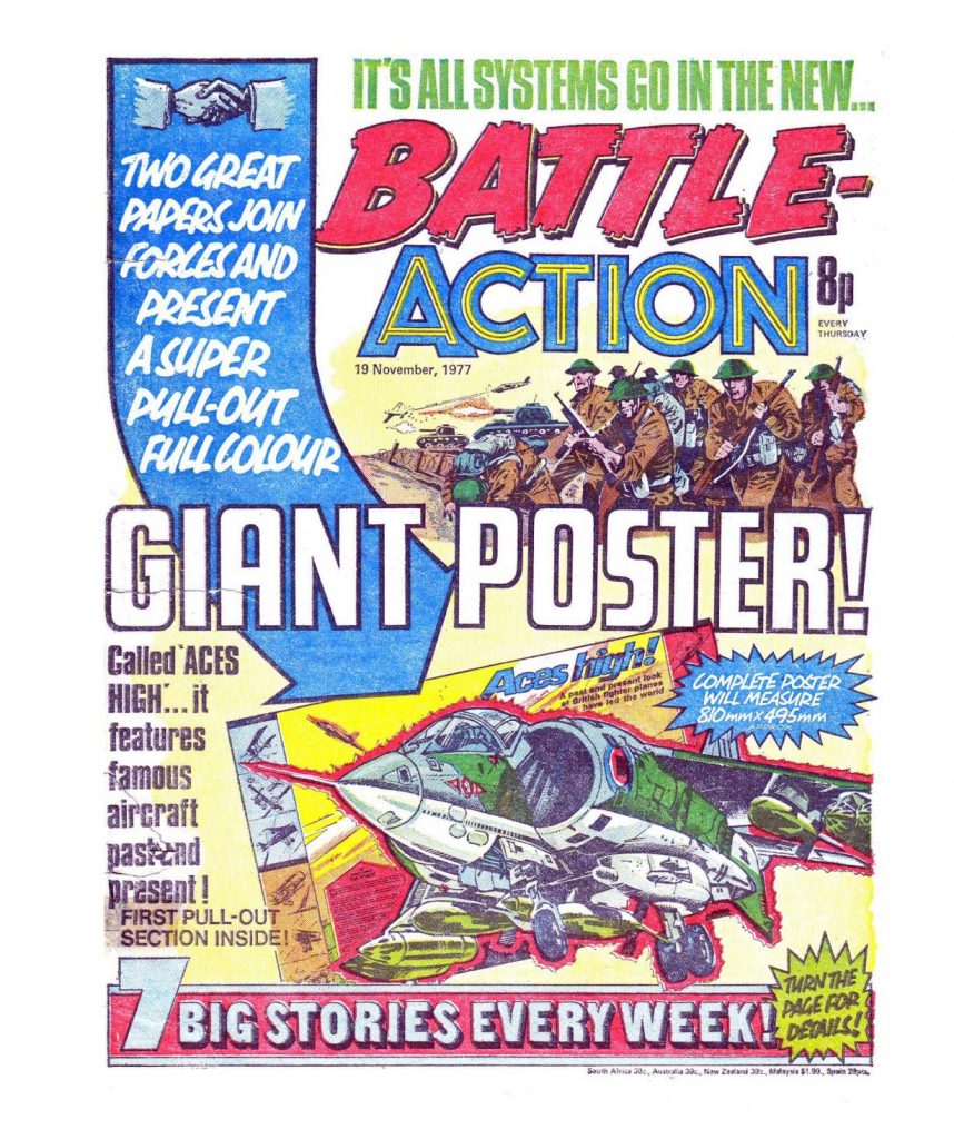 The first merged issue of Battle Action, cover dated 19th November 1977