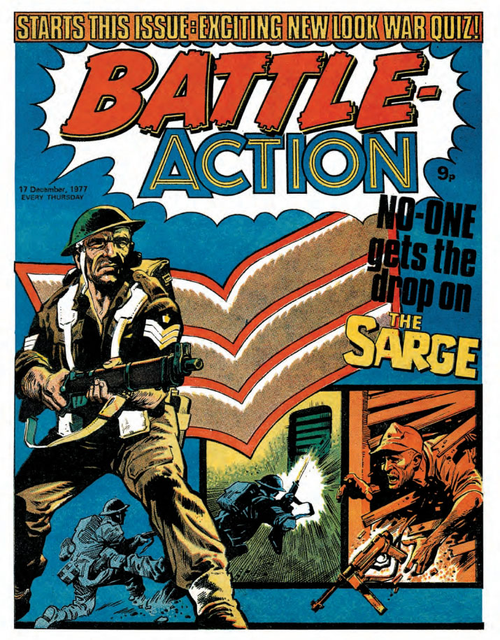 Battle Action cover dated 17th December 1977 featuring "The Sarge", cover by Mike Western