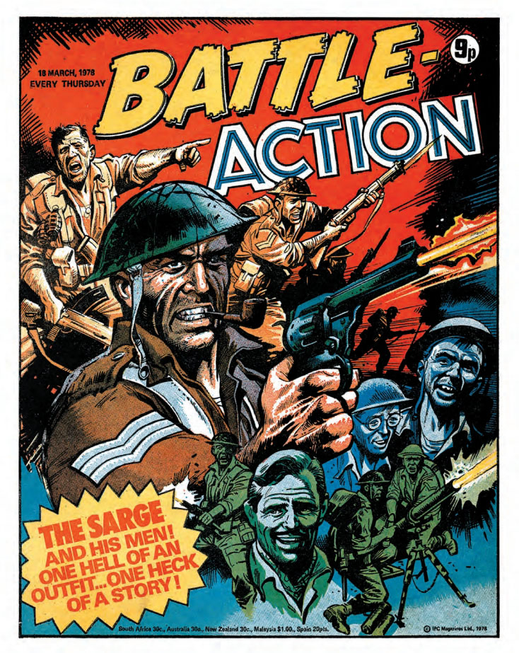 Battle Action cover dated 12th March 1978 featuring "The Sarge", cover by Mike Western