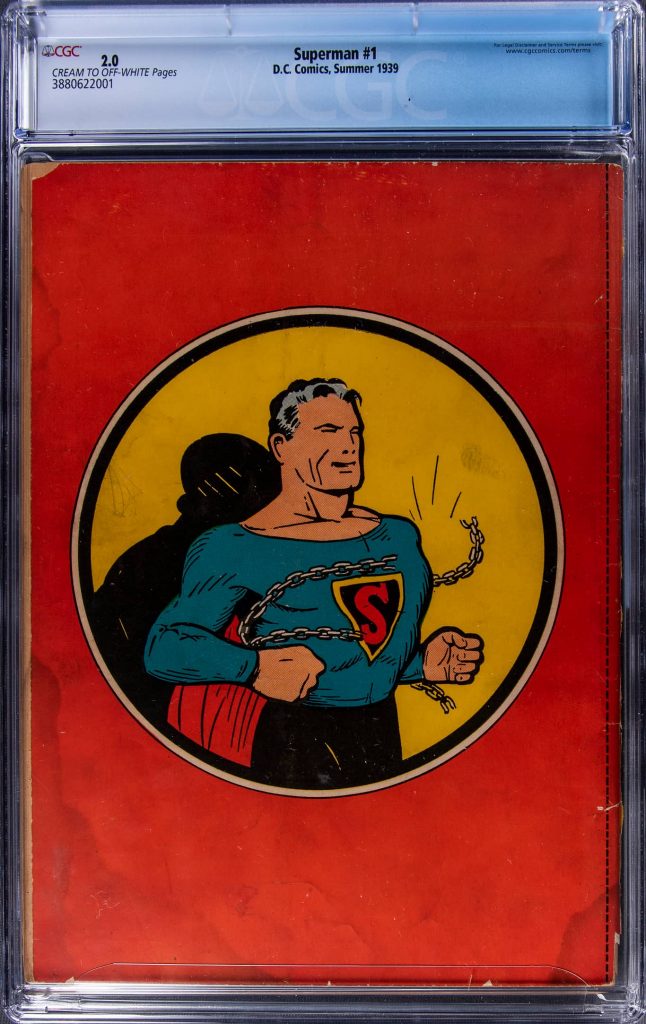  1939 DC Superman #1 (CGC 2.0) - Back Cover