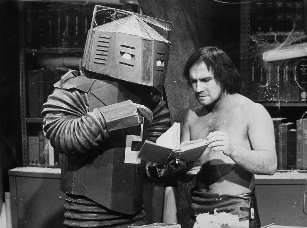 A scene from the Thirty Minute Theatre play, "The Metal Martyr", first broadcast 27th December 1967, written by Derrick Sherwin