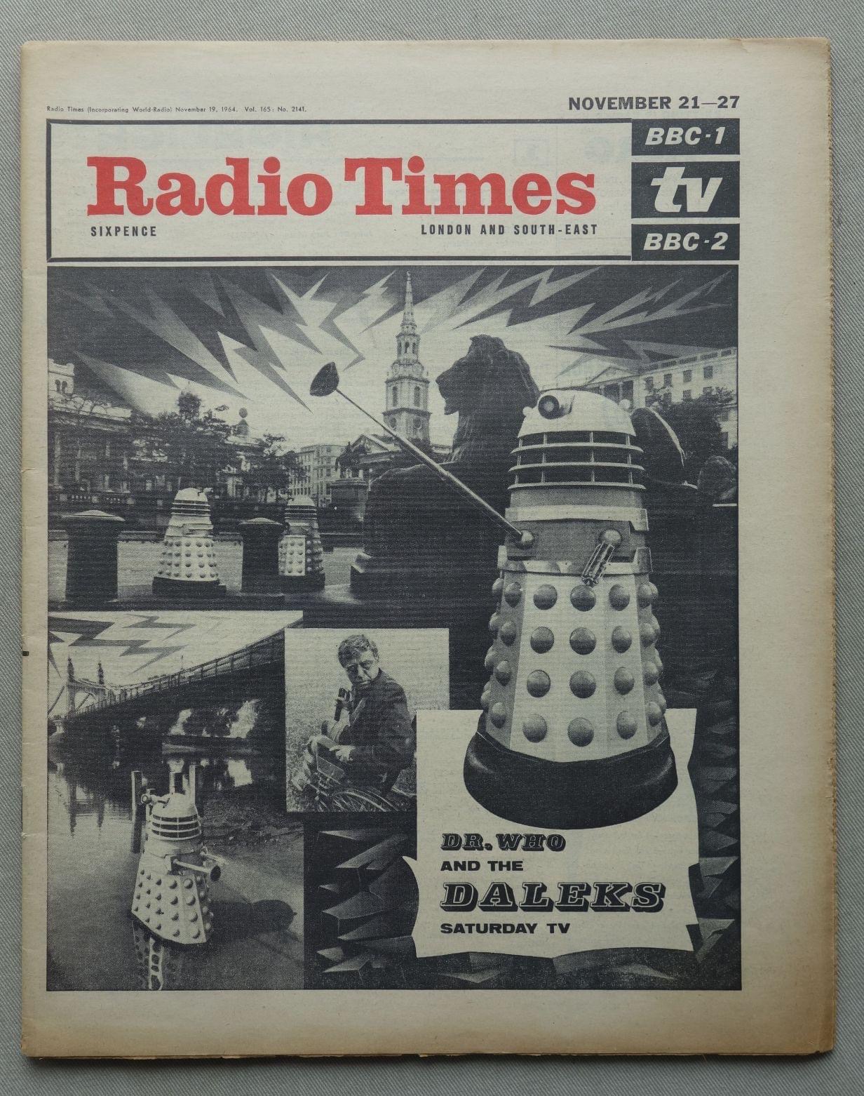 Radio Times Magazine No. 2141 - cover dated 19th November 1964, with "Doctor Who and the Daleks" cover