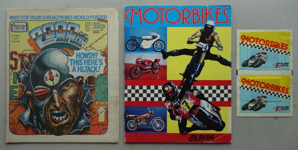 2000AD Prog 284 - cover dated Oct 2 1982, with Free Gift Motorbikes Sticker Album