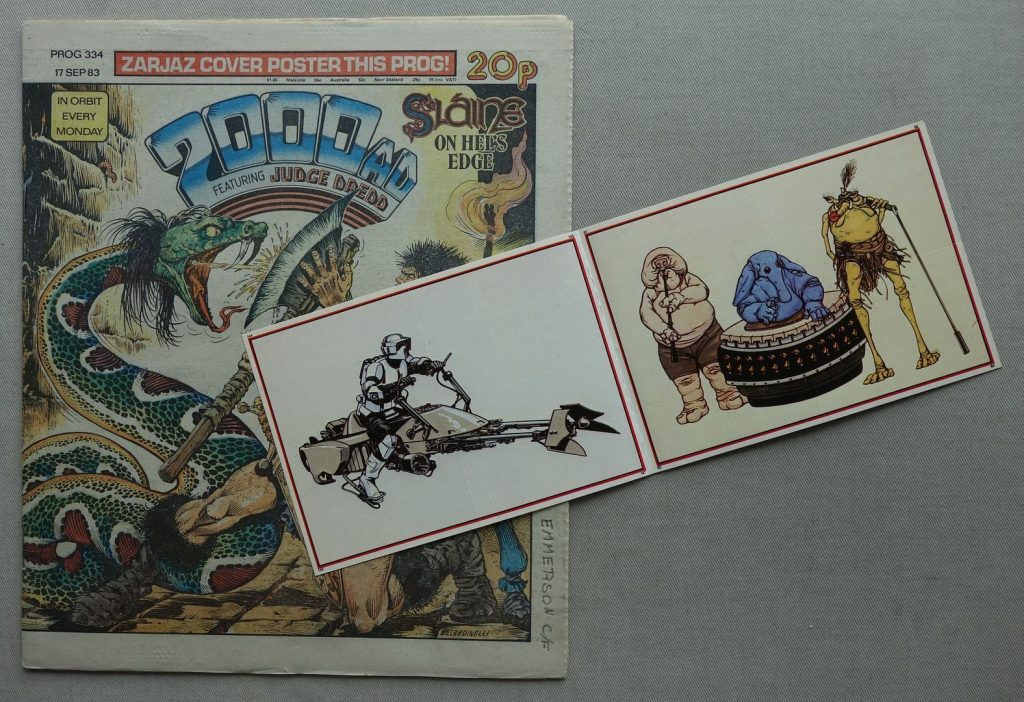 2000AD Prog 334 - cover dated Sep 17 1983, with Free Gift Star Wars Stickers