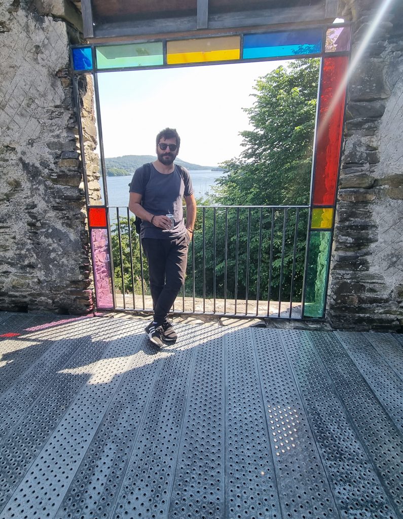Comic artist Bernard Hage, in the Lake District for a two-week comics residency, at Claife Viewing Station