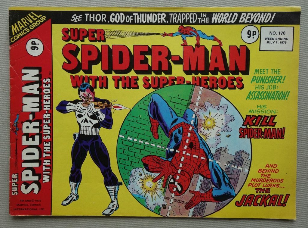 Super Spiderman with the Super-Heroes comic #178 - Jul 7 1976, featuring the first appearance of The Punisher in the title