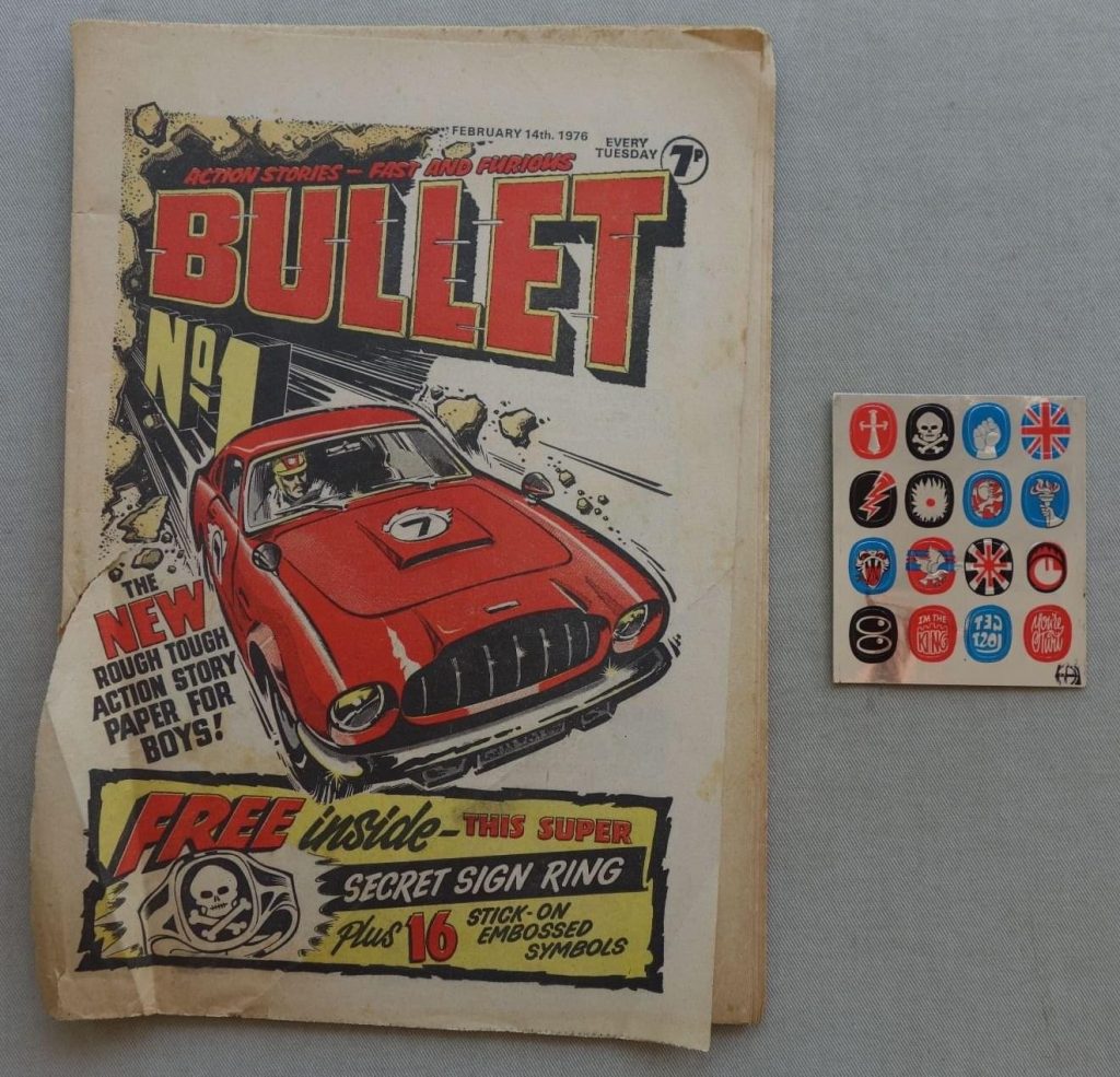 Bullet No. 1, cover dated 14th February 1976, with Free Gift, a Secret Sign Ring, unused