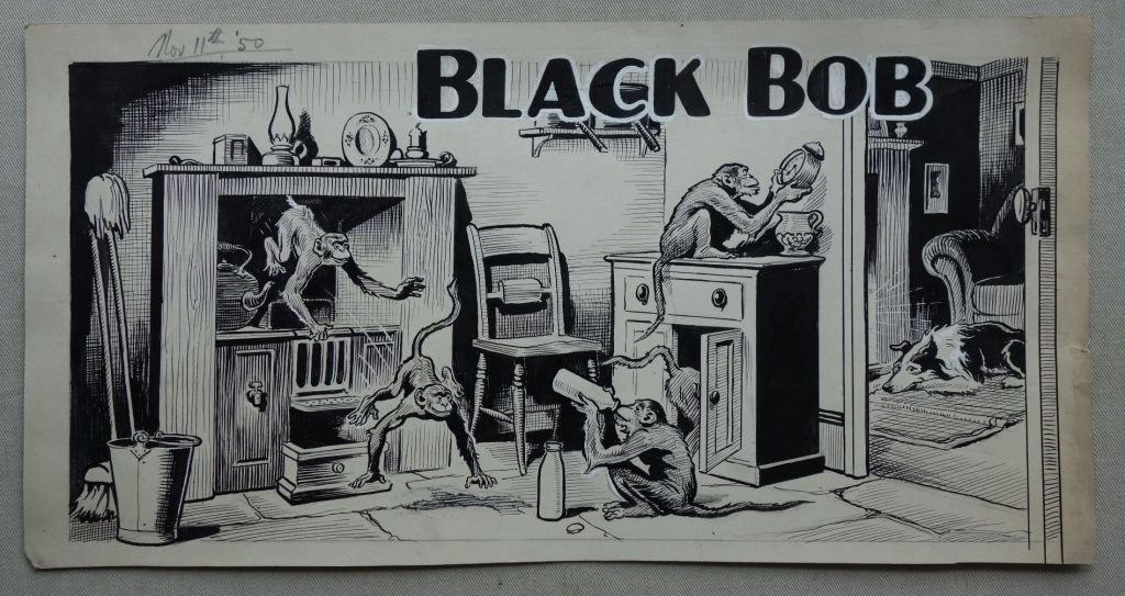 Original Artwork for The Dandy No. 468, cover dated 11th November 1950 - Black Bob by Jack Prout