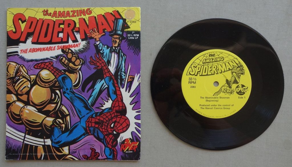 Power Records: Amazing Spider-Man Abominable Showman 33.5 RPM 7" Record c1970s