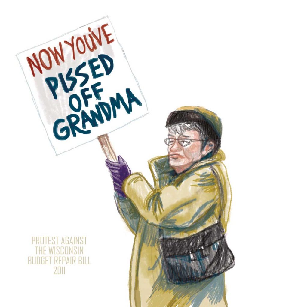 Word on the Street - - art by Myfanwy Tristram -Pissed Off Grandma, 1972