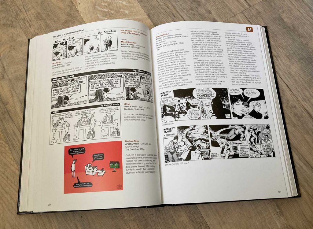 The A to Z of British Newspaper Strips by Paul Hudson - Sample Spread