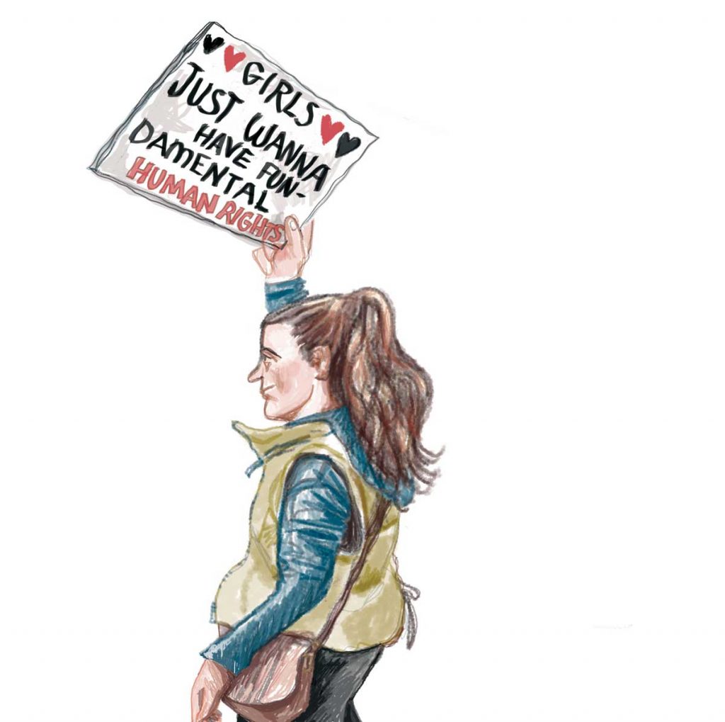Word on the Street - art by Myfanwy Tristram - Girls Just Want to Have Fundamental Rights