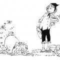Cartoon by MAD Magazine artist Paul Coker Jr. - dog digging up garden