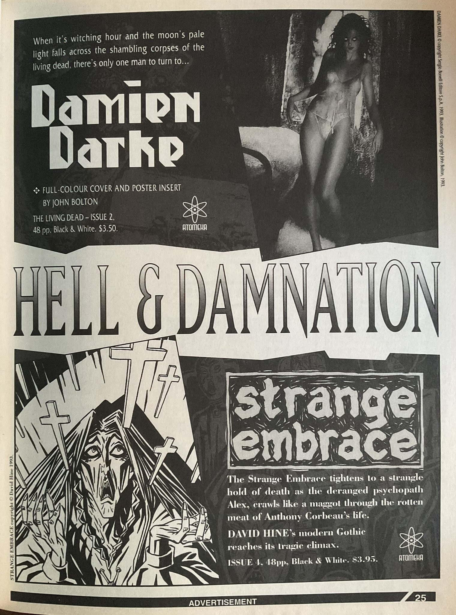 Diamond Previews - July 1993 Damien Darke Promotion (Dylan Dog)