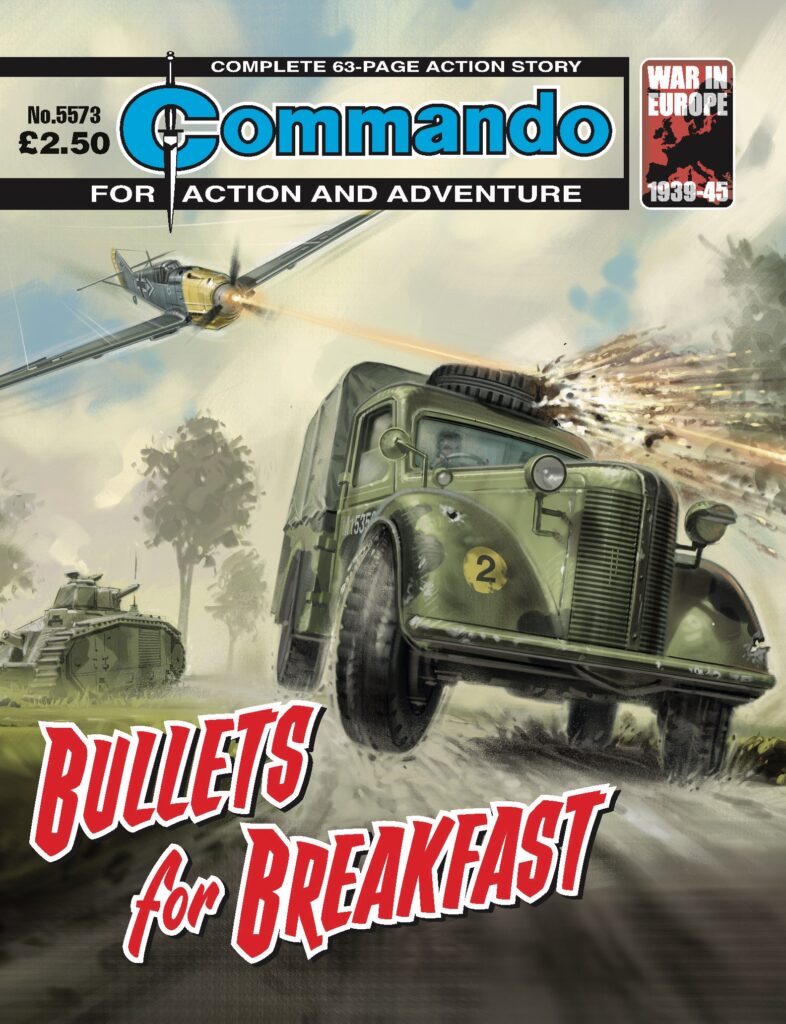 Commando 5573 - Action and Adventure: Bullets for Breakfast - cover by Mark Harris