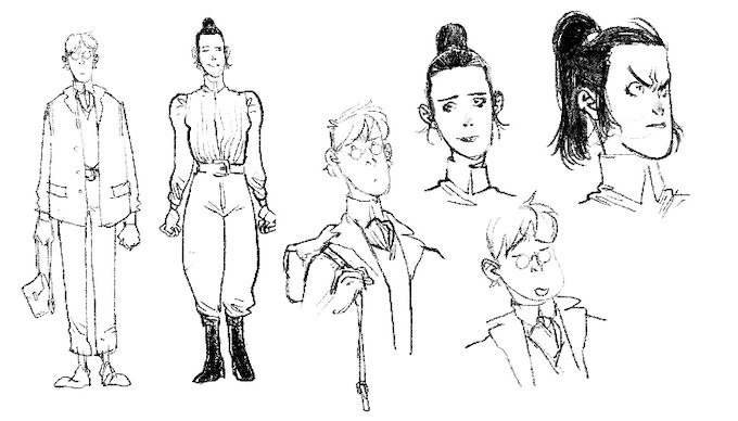 Character designs for Thunder Child, by Kevin Castaniero