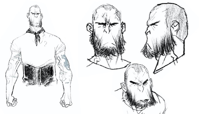 Character designs for Thunder Child, by Kevin Castaniero