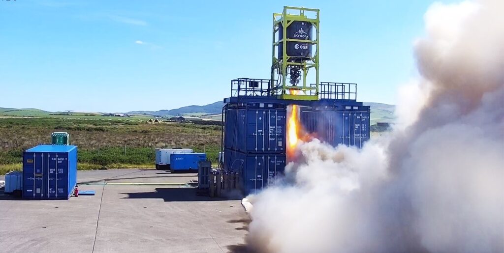 Skyrora XL orbital rocket static test. Image: Skyrora