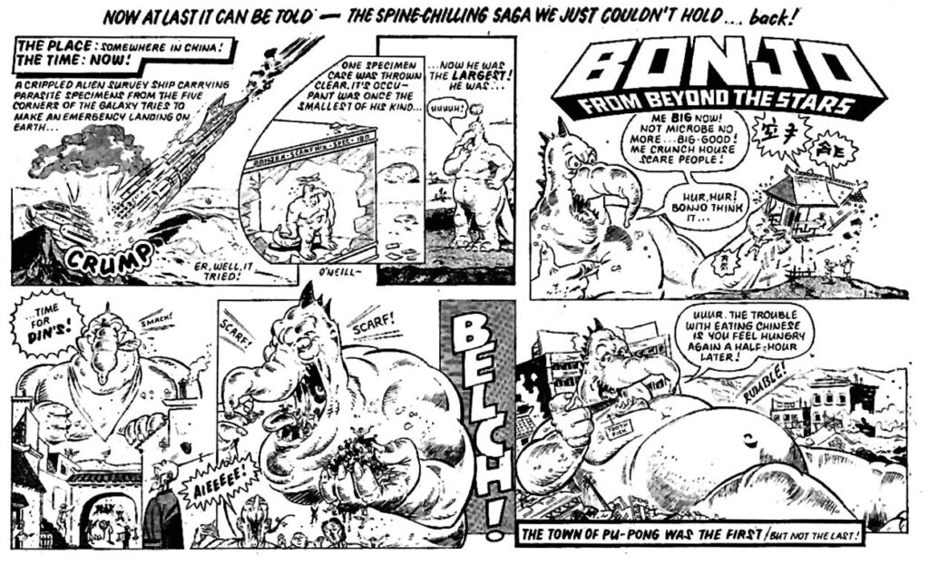 Bonjo's first appearance, in 2000AD Prog 41, back in 1977