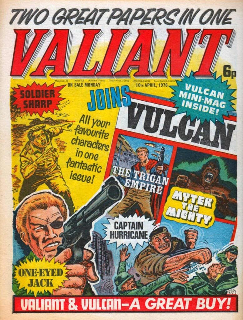 Valiant and VULCAN cover dated 10th April 1976. Cover image courtesy Lew Stringer
