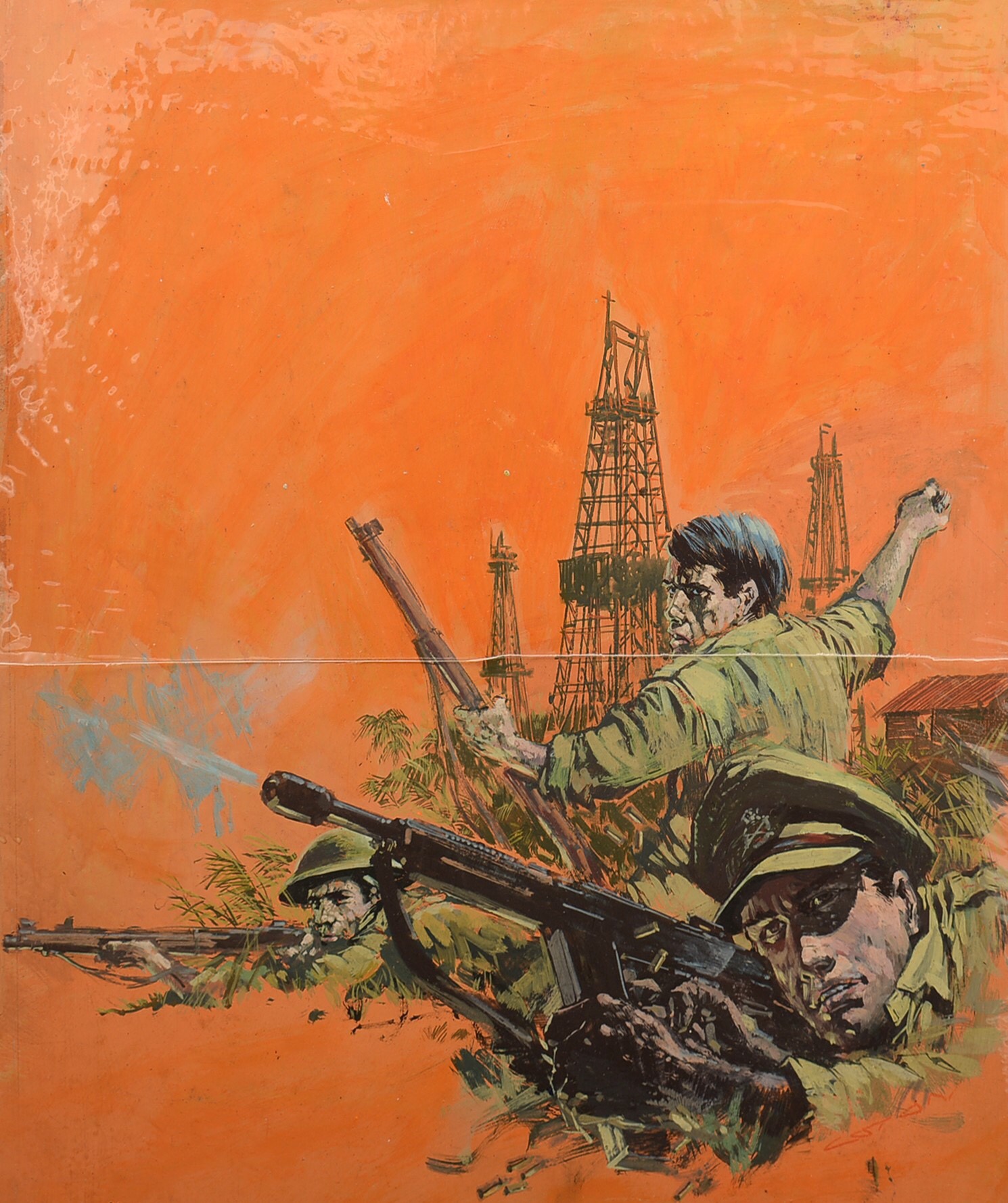 Original art for the cover of Battle Picture Library, No. 617 'Maddock Must Die', by Graham Coton