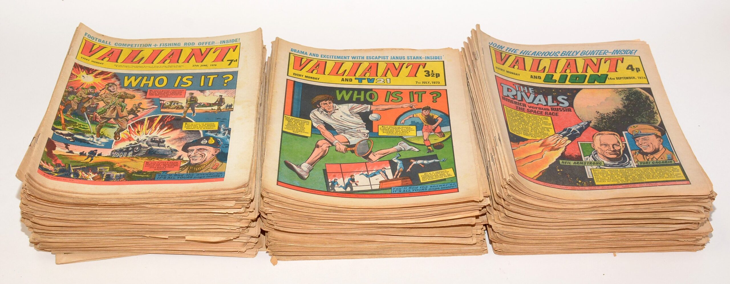 Copies of 1970s issues of Valiant