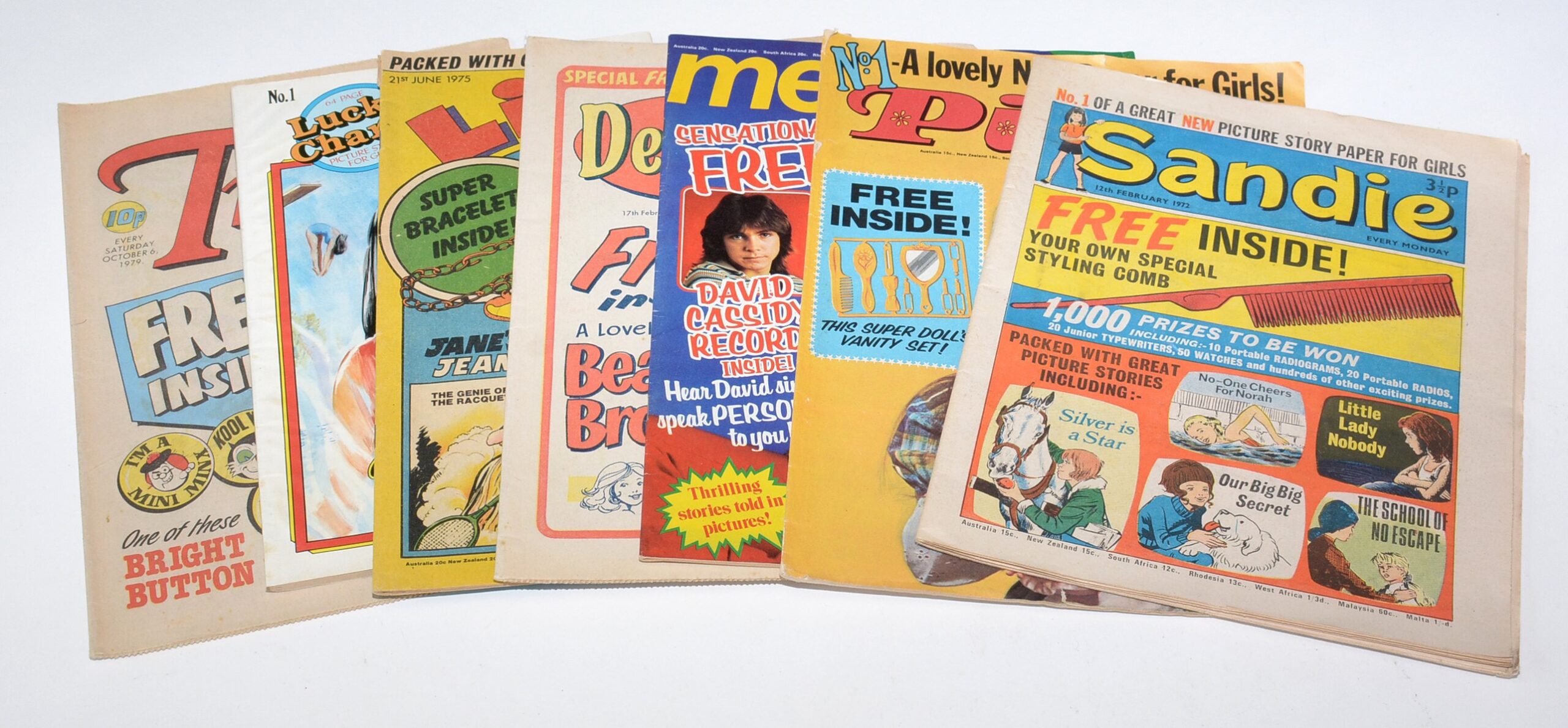Sandie, No. 1 (1972); Pixie, No. 1 (1972); Melanie, No. 1 (1973); Debbie, No. 1 (1973); Lindy, No. 1 (1975); Valda, No. 1 (1979); and Tracy, No. (1979)