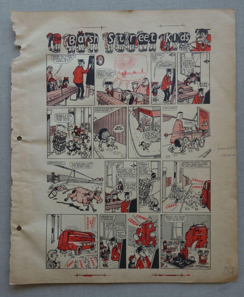 Rare BEANO "Bash Street Kids" Printer's Proof from 1959 - art by Leo Baxendale