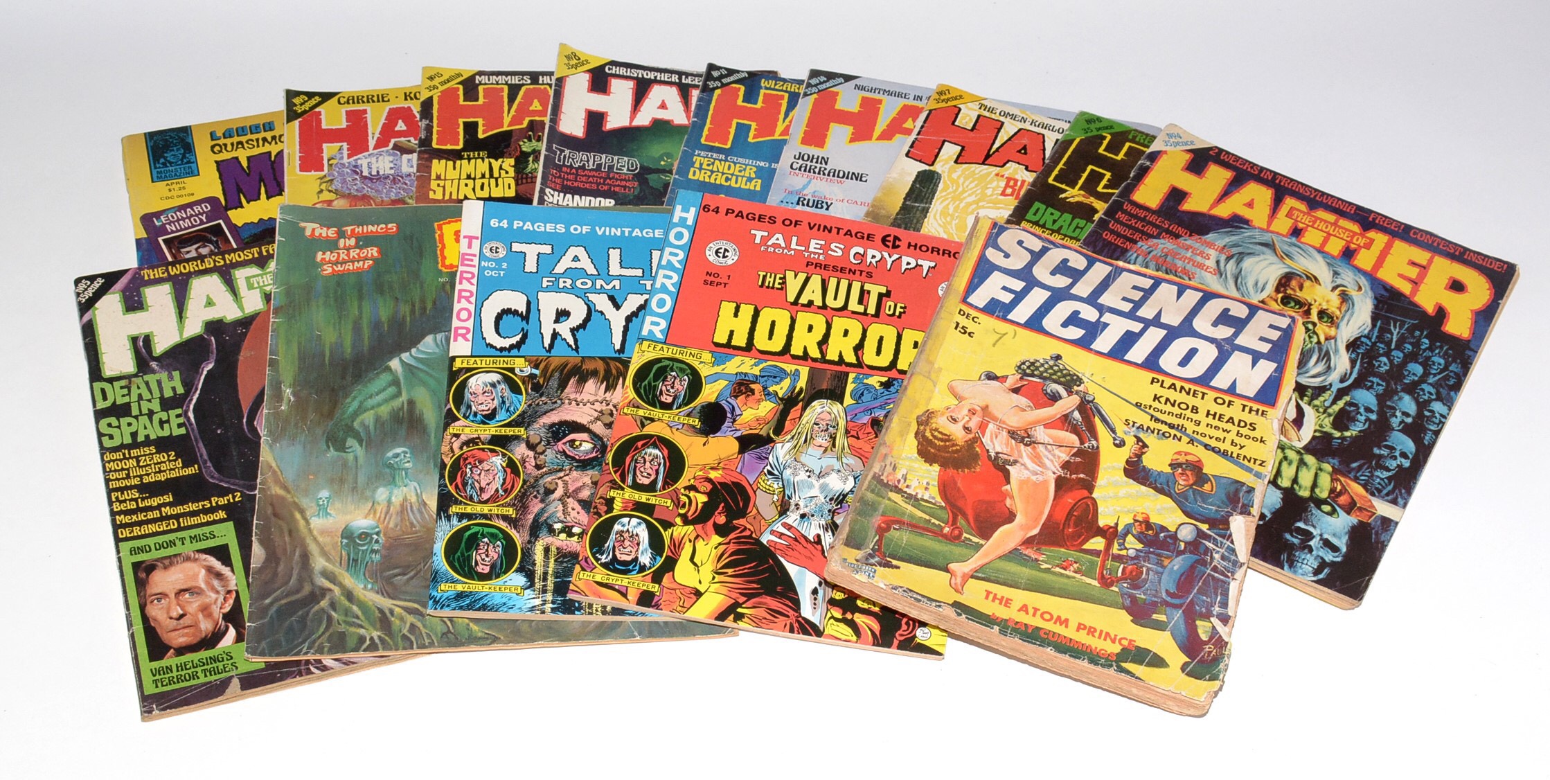 E.C. Reprint Comics: The Vault of Horror, No's, 1 and 2, together with sundry issues of the House of Hammer, Psycho etc.