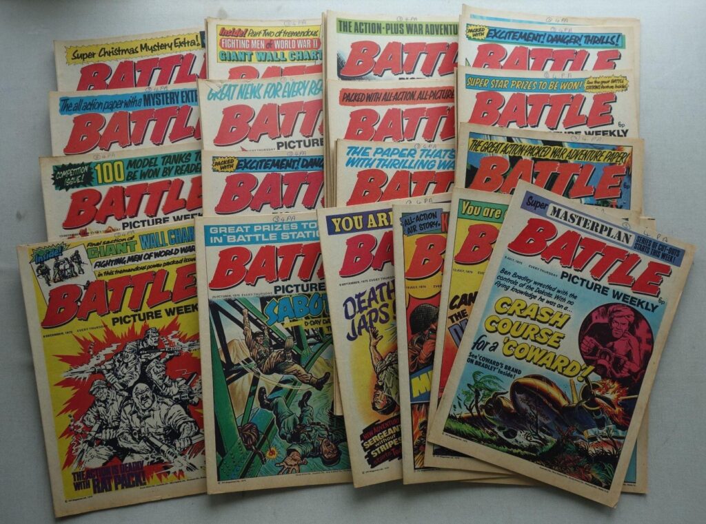 Assorted copies of the Fleetway war comic, Battle Picture Weekly, all published in 1975