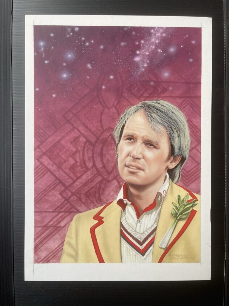 Original art by Andrew Skilleter featuring Peter Davison as the Fifth Doctor, used in two calendars 