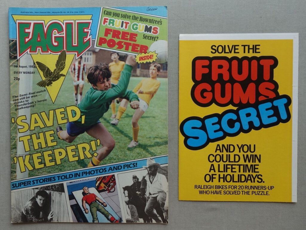 EAGLE, cover dated 7th August 1982, with Fruit Gums Poster