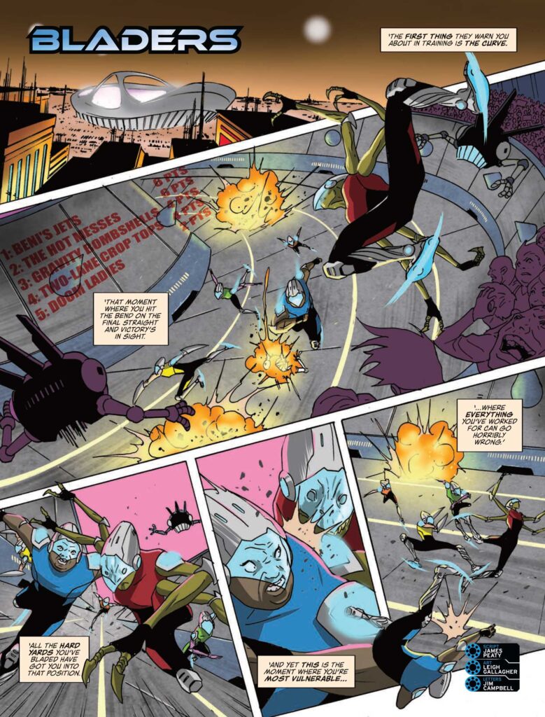2000AD 2396 - Bladers by James Peaty (Writer) Leigh Gallagher (Artist) Jim Campbell (Letterer)