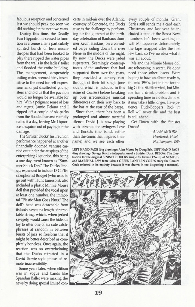 Critters #23 - article by Alan Moore