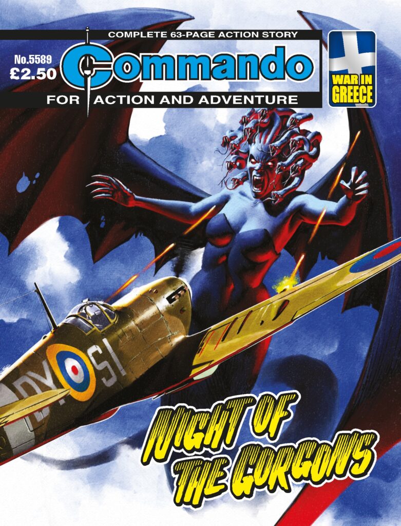 Commando 5589: Action and Adventure - Night of the Gorgons - Cover by Neil Roberts